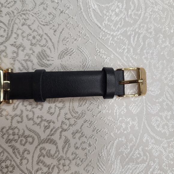 Isaac Mizrahi Live! watch women's‎ sparkly gold tone black faux leather working - Picture 6 of 10